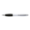 White Barrel Curved Design Ballpoint Pen with Coloured Grip