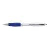 White Barrel Curved Design Ballpoint Pen with Coloured Grip