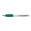 White Barrel Curved Design Ballpoint Pen with Coloured Grip
