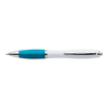 White Barrel Curved Design Ballpoint Pen with Coloured Grip