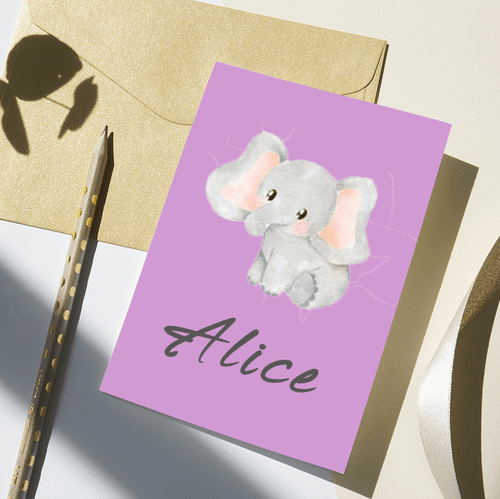 Personalized Baby Girl Greeting Card