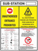 Sub-Station with basic CPR procedure safety sign (E42)