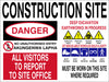 Construction site, danger safety sign (CON003 A)