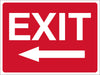 Exit with arrow left safety sign (EX01)