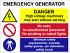 Emergency Generator safety sign (EGE001)