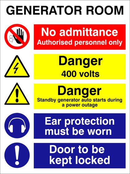 Generator Room safety sign (EGE002)