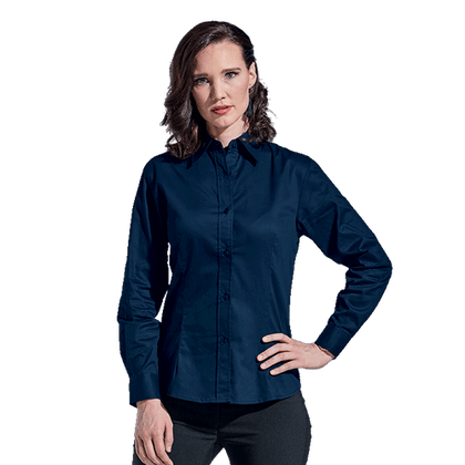 Ladies Brushed Cotton Twill Blouse Long Sleeve