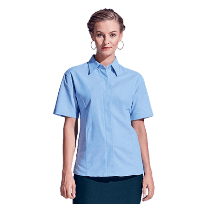 Ladies Oxford Blouse Short Sleeve