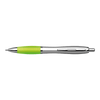 Silver Barrel Curved Design Ballpoint Pen with Coloured Grip