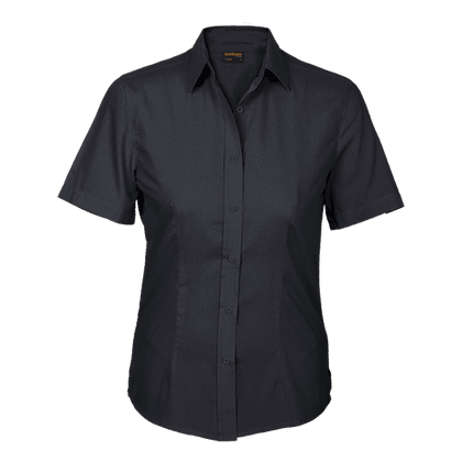 Ladies Basic Poly Cotton Blouse Short Sleeve