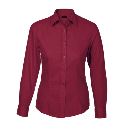 Ladies Basic Poly Cotton Blouse Long Sleeve