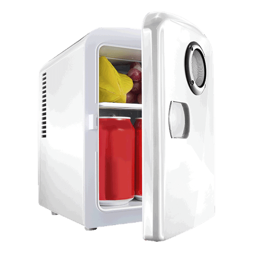 6 Can Mini-Fridge With Built In Bluetooth Speaker - 0861banner